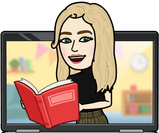 Jayne reading Bitmoji